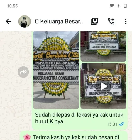 Pengiriman Papan Bunga Duka Otista